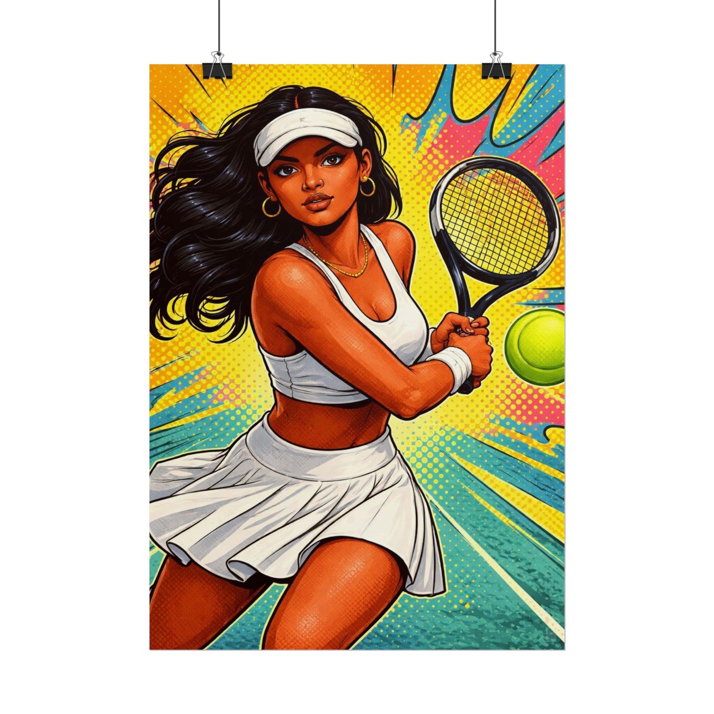 GAME ON - Female Tennis Art Print (Matte Poster)