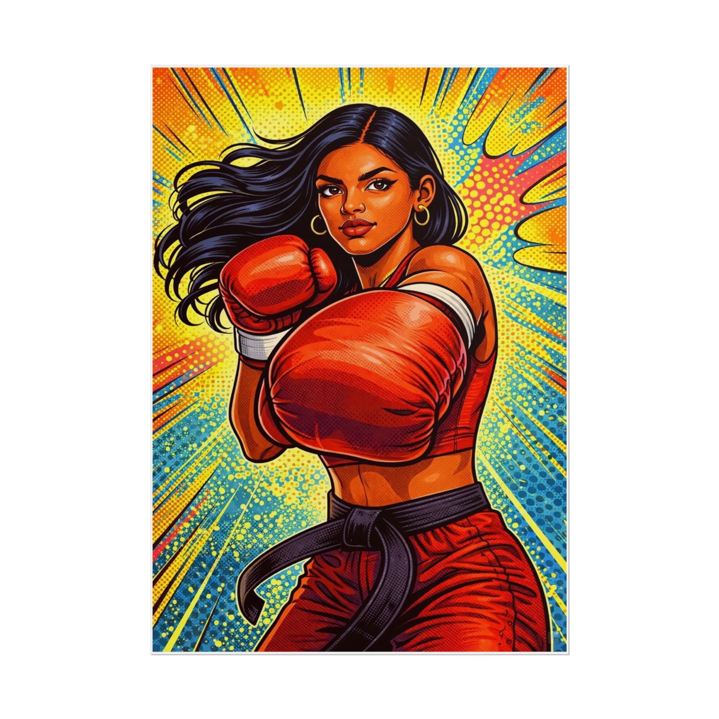UNSTOPPABLE - Female Boxer Art Print (Matte Poster)