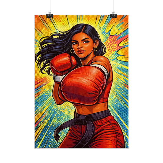 UNSTOPPABLE - Female Boxer Art Print (Matte Poster)